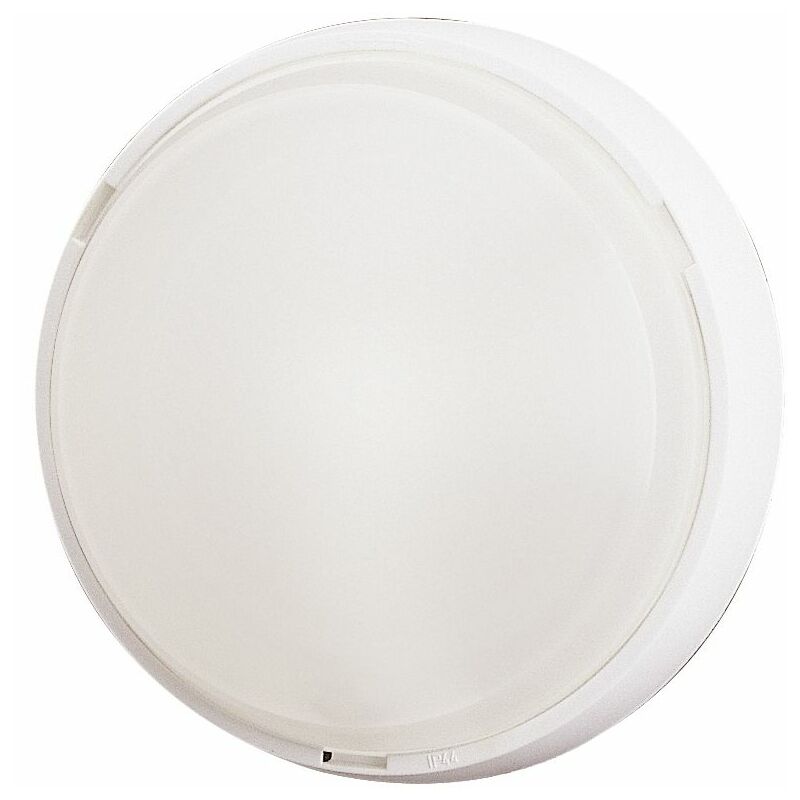 [PLF-7100B] APLIQUE/PLAFON REDONDO CRISTAL IP44 1XE27 BLANCO FENOPLASTICA