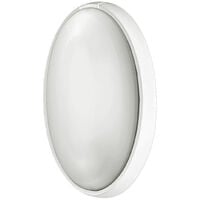 [PLF-7400B] APLIQUE/PLAFON OVALADO CRISTAL IP44 1XE27 BLANCO FENOPLASTICA
