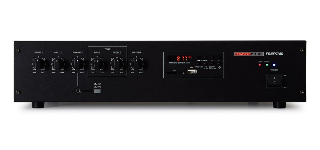 [SON-AMP-MA181RU] AMPLIFICADOR MEGAFONIA LINEA 100V 180W USB/RADIO/MP3/SD