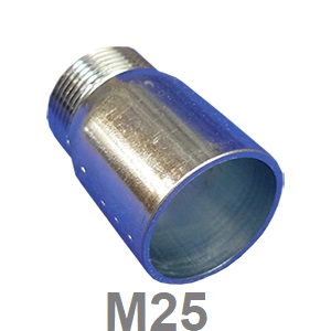 RACOR CAJA TUBO METALICO CON TUERCA M25