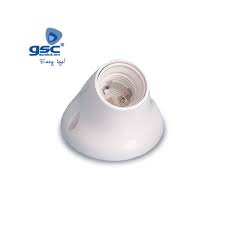 PORTALAMPARA E27 CURVO BLANCO