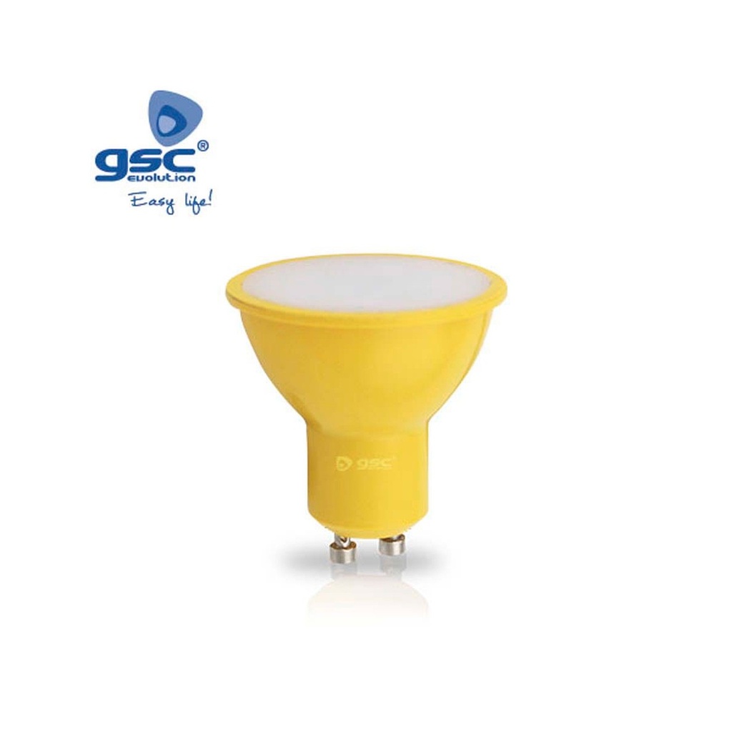 BOMBILLA LED GU10 MR16 4W 120º IP20 DIFUSOR OPAL AMARILLO
