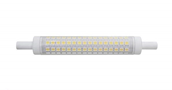 [R7S-118MM-128P-6] BOMBILLA LINEAL R7S 10W 6K LUZ FRIA 118MM 128 LED SMS2835 360º ULTRAFINA