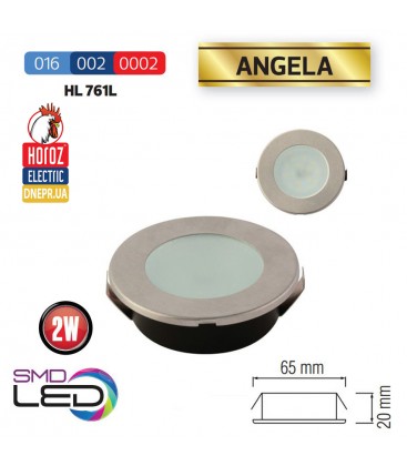 CABINET LED EMP. ''ANGELA'' 230VAC 2W 4K 100lm RD. 65mm NIQUEL SATINADO