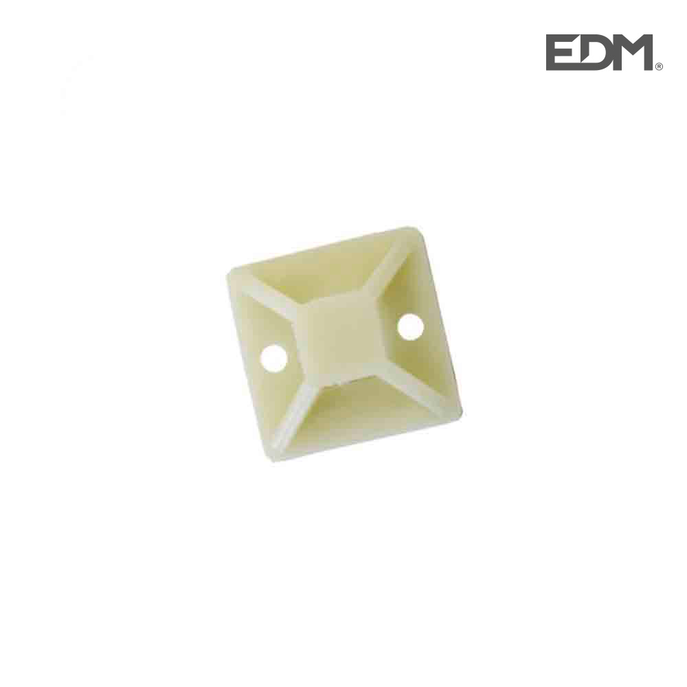 BASE BRIDA ADHESIVA 19X19mm NEGRO