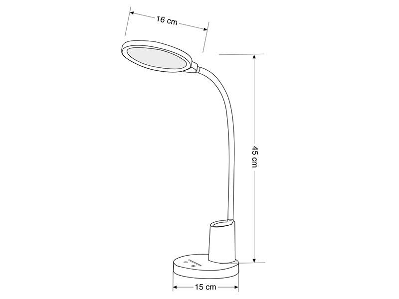 [LAF-KOPY-10W-CCT-BL] FLEXO LED SOBREMESA CON BATERIA 10W 900lm CCT3 120º REGULABLE 5V BLANCO
