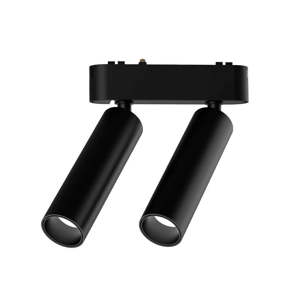 FOCO DOBLE CARRIL MAGNETICO 40V NEGRO 7+7W 4000ºK 1260lm 36º  Ø31x114.5mm