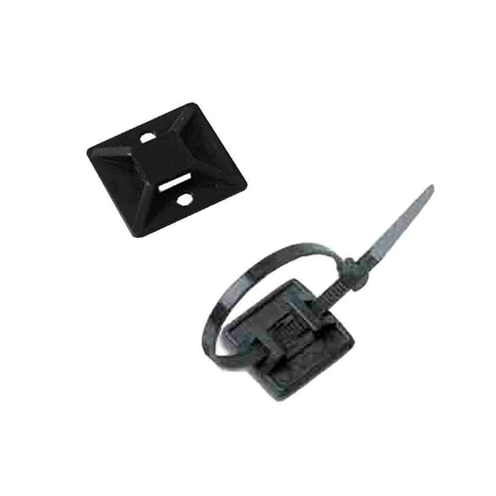 BOLSA 25uds BASE ADHESIVA PARA BRIDA 19X19mm NEGRA