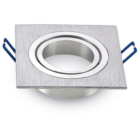 [ARO-LM4323] ARO DICROICA CUADRADO ALUMINIO CEPILLADO CORTE: Ø75MM SIN ALAMBRE ORIENTABLE MR16