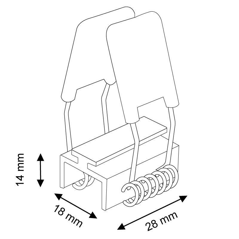 Grapas Para Carril Magnético Serie 16Mm Empotrable