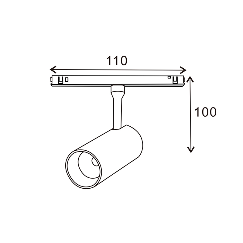 [FC-MAG-LM3565] FOCO LED DETAIL SERIE 16MM 7W PARA CARRIL MAGNÉTICO NEGRO 48V 4000ºK 700lm 115*100mm