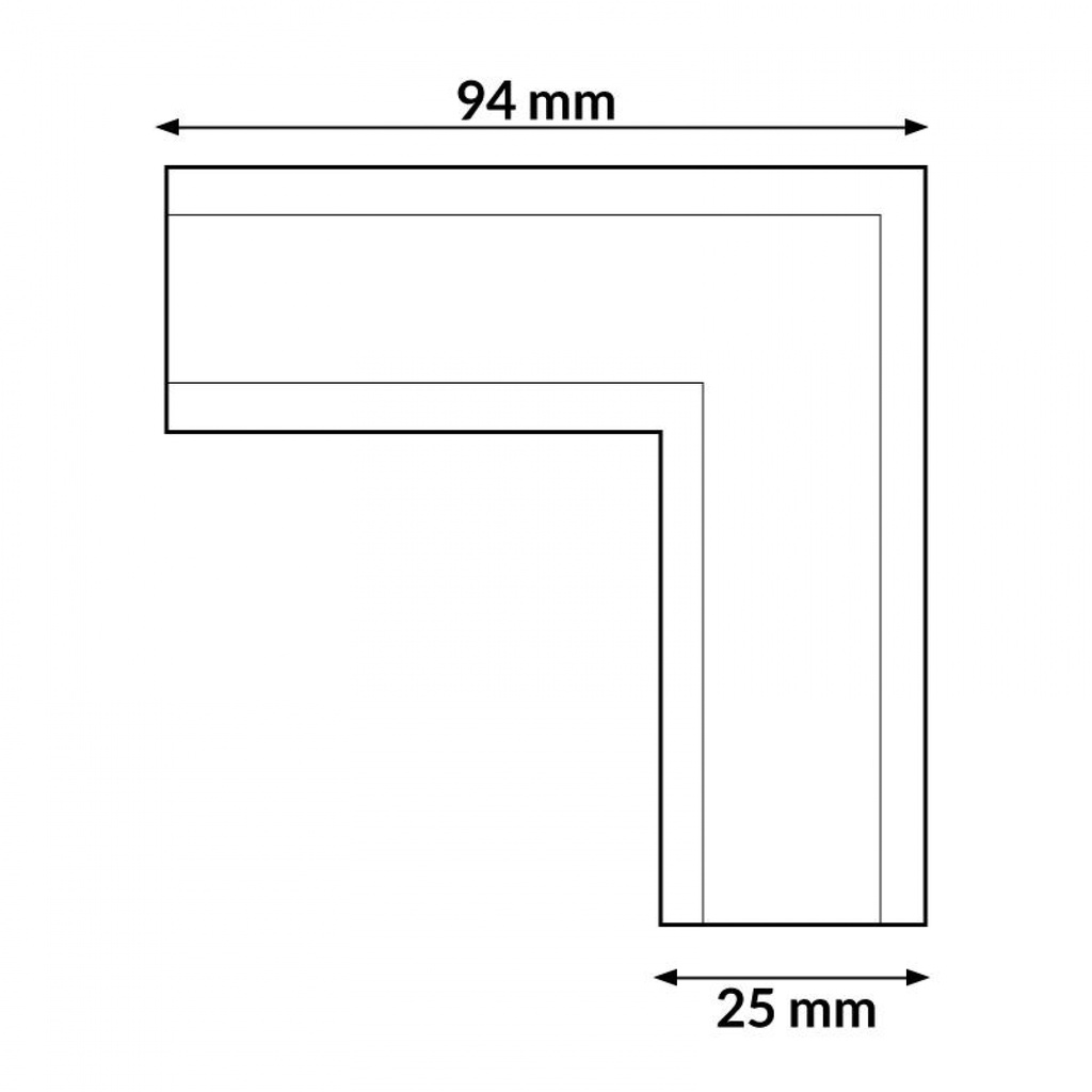 UNIÓN EN L HORIZONTAL PARA CARRIL MAGNÉTICO SERIE 16MM NEGRO