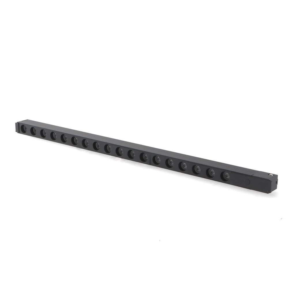 FOCO LED HALLWAY DETAIL 18W PARA CARRIL MAGNÉTICO NEGRO 48V-16 3000K 36º 1800lm 396X17X22H mm UGR17