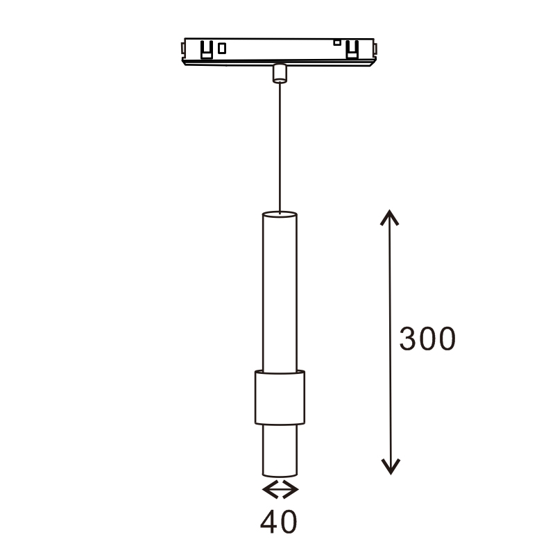 [FC-MAG-LM3622] FOCO LED DETAIL PLUS COLGANTE 10W PARA CARRIL MAGNÉTICO BLANCO 48V-16 3000ºK 1000lm 36º 300X40mm