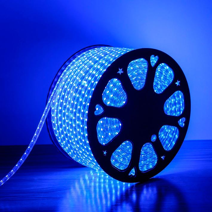 MANGUERA DE LED SMD5050 60 LED/METRO 220VAC IP65 SIN CONECTOR AZUL