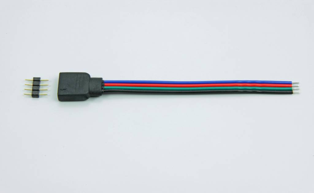 CABLE CONECTOR RGB 4 PIN PARA TIRAS SMD5050 1 EXTREMO