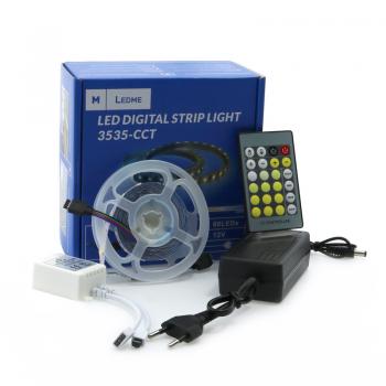 [TDL-KIT-CCT-5M-LM] KIT TIRA DE LED 5050 CCT 30P 5M IP44+CONTROL+TRANSFORMADOR LEDME