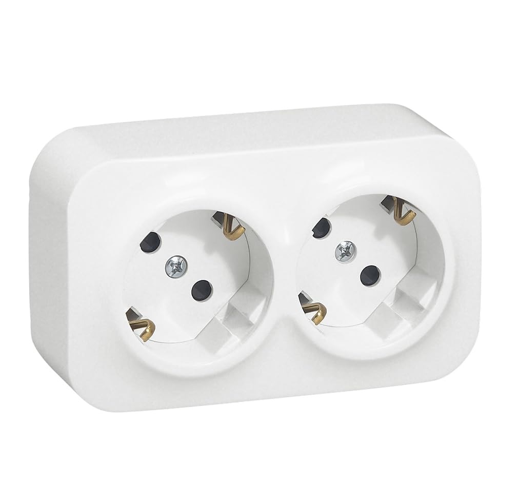 [MEC-LG-782423] FORIX IP21 SUPERFICIE TOMA ENCHUFE DOBLE SCHUKO 2x2P+T 16A BLANCO