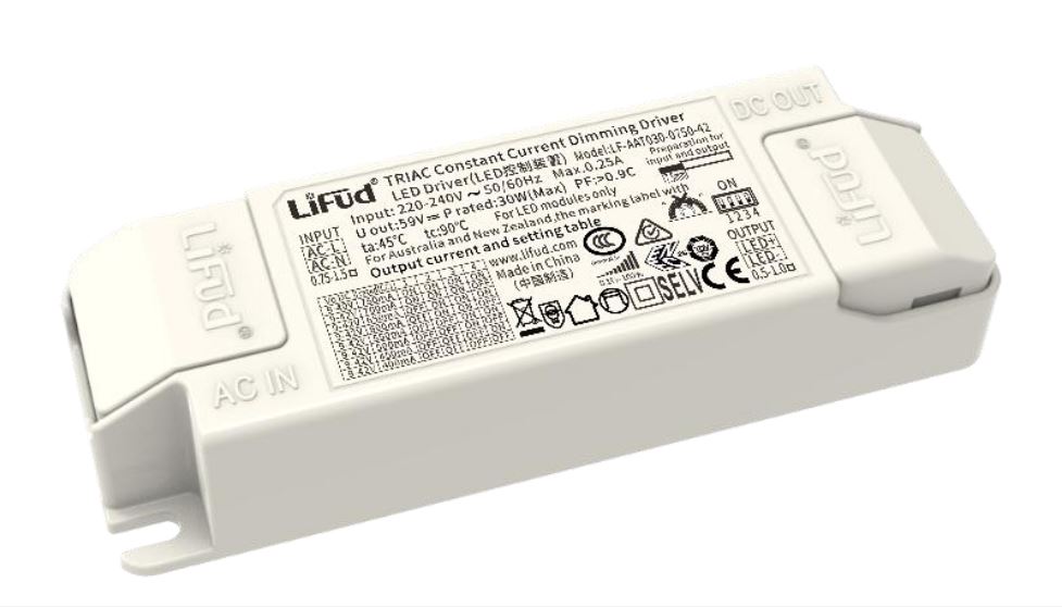 [DRI-9-42V-750MA-DIM] Driver LIFUD 30W Entrada:220-240VAC Salida: 9-42VDC 400:750mA TRIAC DIMMABLE LIFUD
