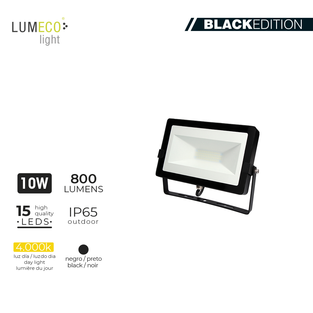[TG-10W-NG-4] 425 PROYECTOR LED SMD2835 10W 4000ºK IP65 800LM NEGRO