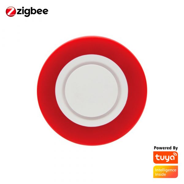 SIRENA FLASH ROJA APP TUYA ZIGBEE CON CLAVIJA