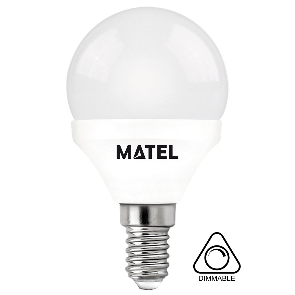 BOMBILLAS LED ESFERICA G45 E14 7W 3K LUZ CALIDA 650LM DIMMABLE