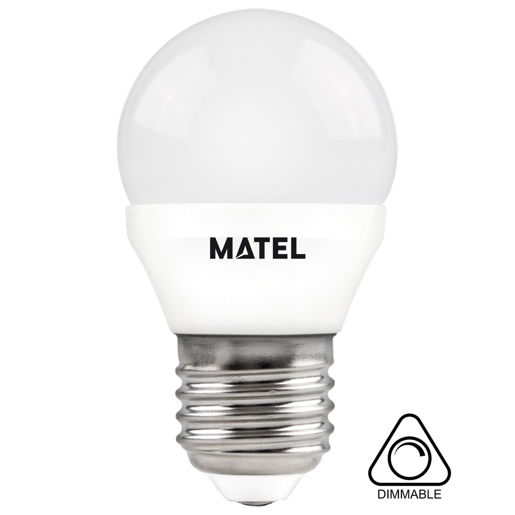 BOMBILLA LED ESFERICA G45 E27 5W 450lm 3K LUZ CALIDA REGULABLE FILAMENTO CRISTAL TRANSPARENTE