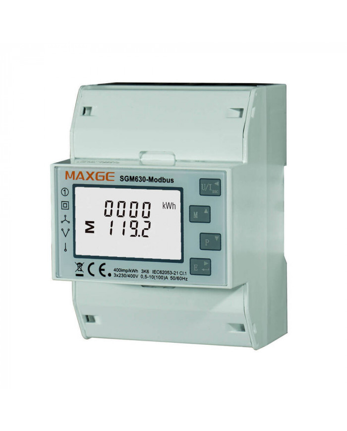 [SGM630M] CONTADOR ENERGIA DIGITAL 1P+N, 3P y 3P+N 100A RS485 + 2SP MAXGE