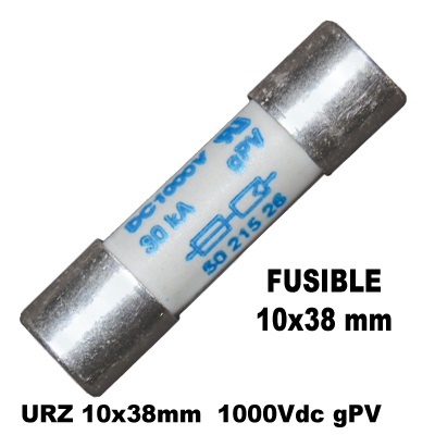 FUSIBLE CILINDRICO PARA FOTOVOLTAICA 1000VDC 10A gPV 10*38mm