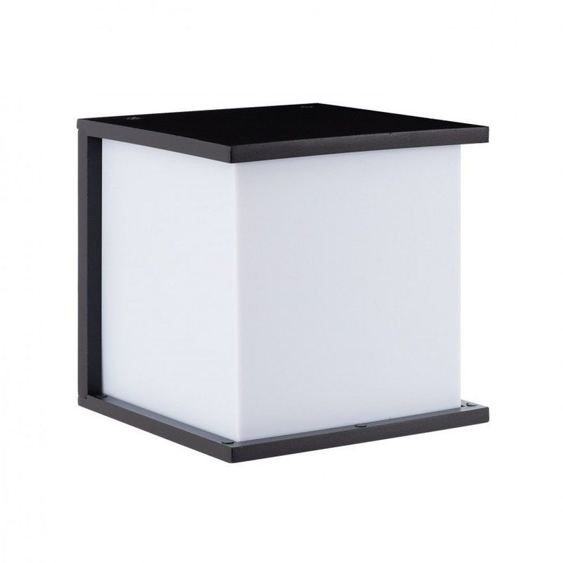 APLIQUE PARED CUADRADO E27 NEGRO DIFUSOR OPAL 165x165x171mm