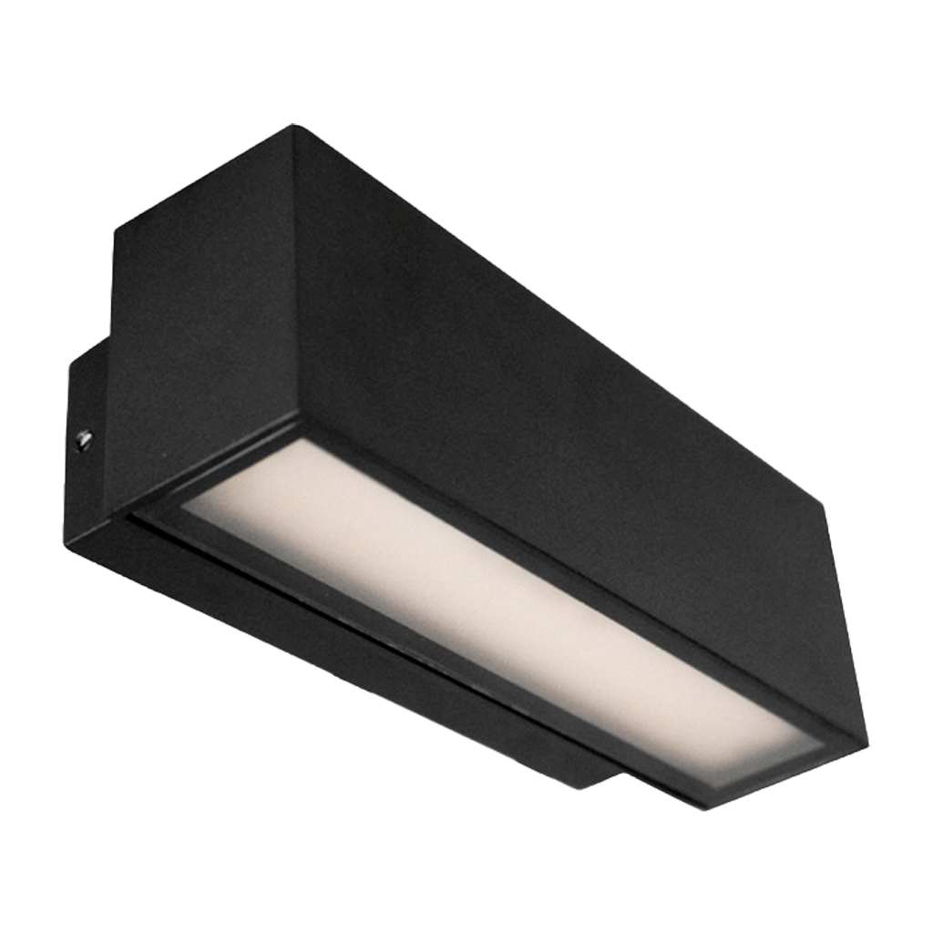 [APL-25185] APLIQUE PARED RECTANGULAR NEGRO 12W 960lm 4000ºK IP54 180x72x65mm
