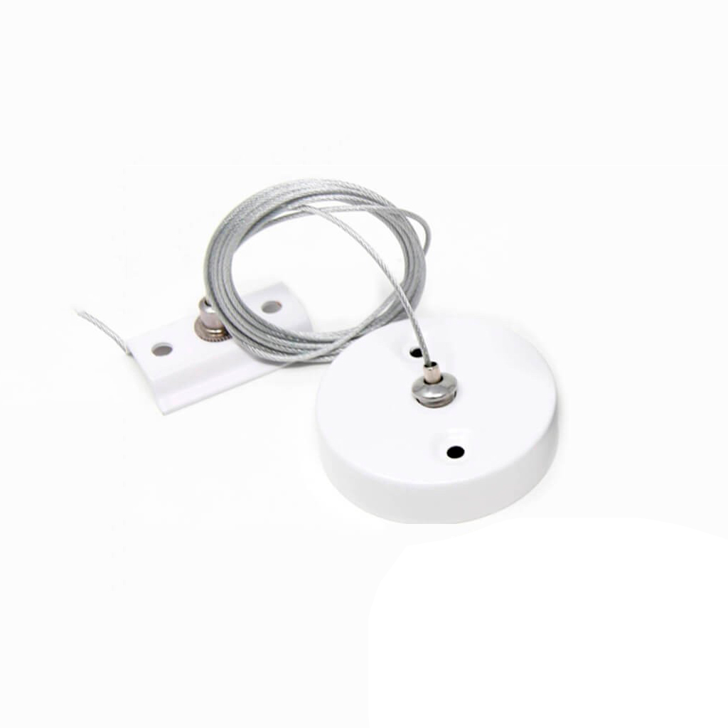 [FC-ACC-COL-BL] ACCESORIO DE COLGAR CARRIL ELECTRIFICADO CON CABLE ACERO EMBELLECEDOR BLANCO