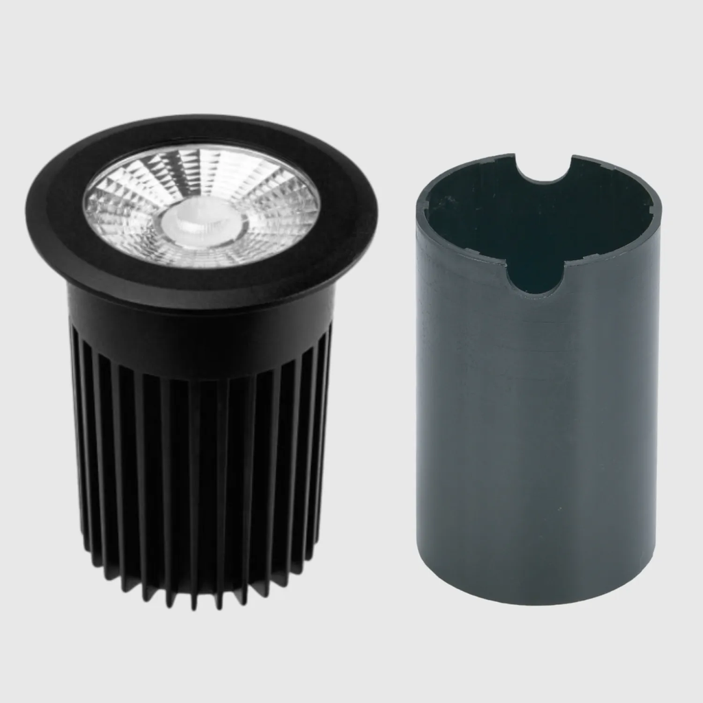 FOCO UPLIGHT EMPOTRADO SUELO NEGRO LED 15W 1100lm CCT3 IP67 Ø90x127mm CORTE: Ø78mm