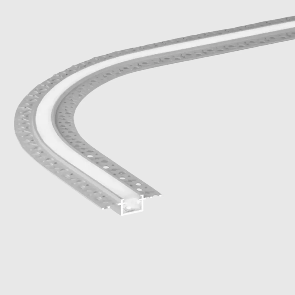 PERFIL EMPOTRAR ALU 2mts PARA INTEGRAR EN PLADUR FLEXIBLE 54.6x13mm INTERIOR: 10mm