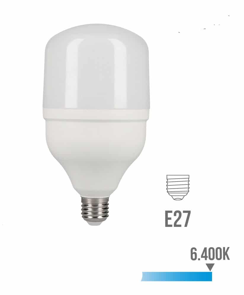 [E27-BIG-30W-6] BOMBILLA LED BIG E27 30W 6500ºK LUZ FRIA 3200lm 200º IP20 Ø100x167mm