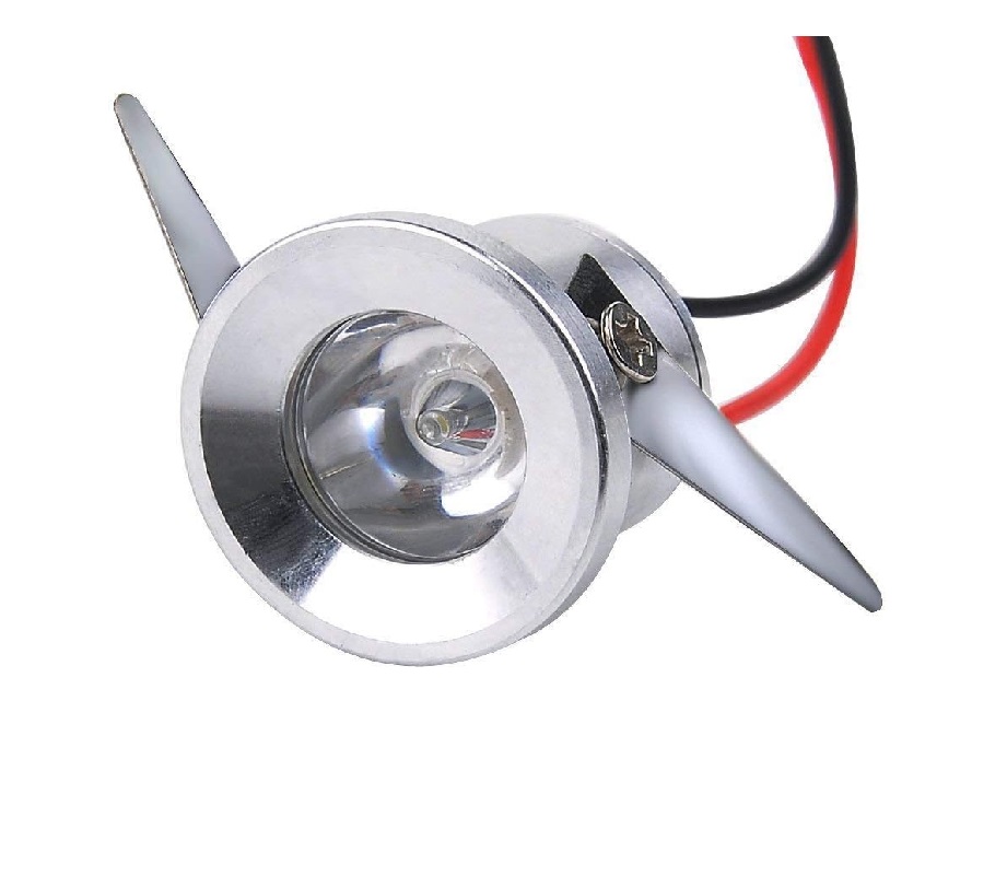 [DW-1W-PL-3] CABINET LED EMPOTRAR REDONDO 1W 3K LUZ CALIDA PLATA 35º ø31X21mm CORTE: ø27mm