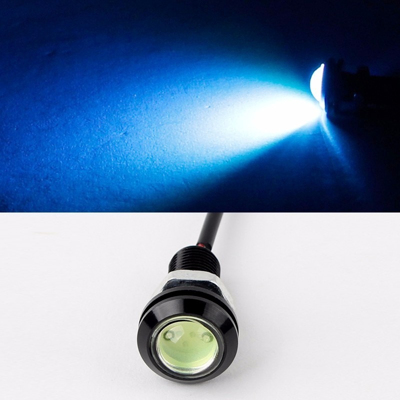 CABINET LED EMPOTRAR REDONDO 1W 12VDC AZUL IP65 ALUMINIO PIXEL ROSCADO C/CABLE