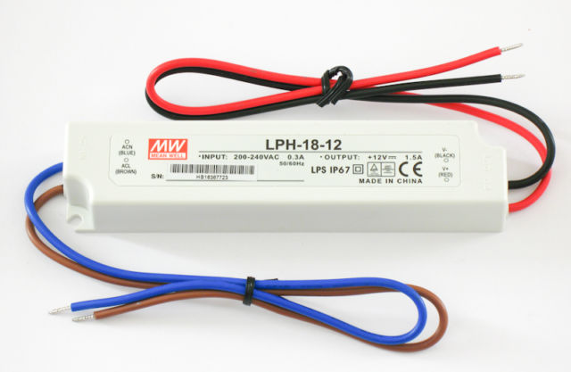 TRANSFORMADOR 12VDC 1.5A 18W IP67 LPH-18-12 MW
