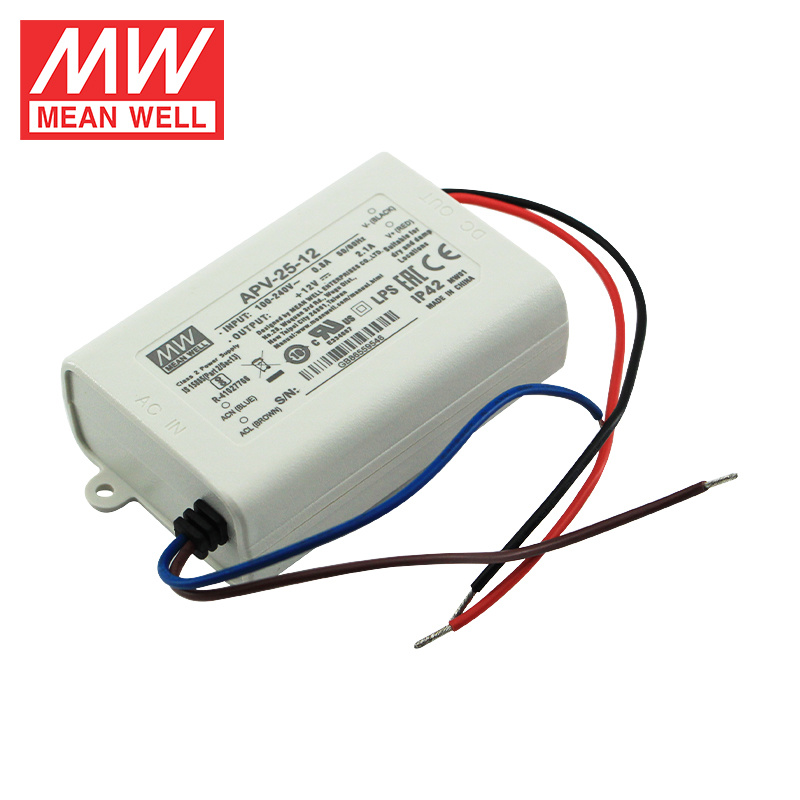 TRANSFORMADOR 12VDC 2.1A 25W IP42 APV-25-12 MEAN WELL