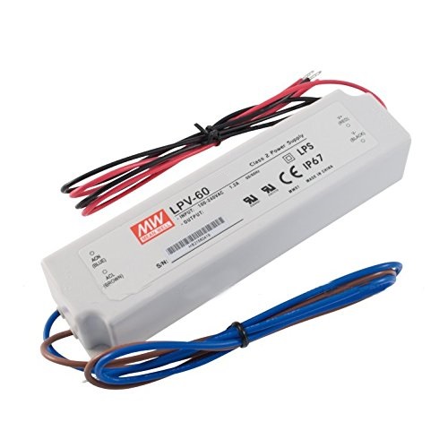 TRANSFORMADOR 12VDC 5A 60W IP67 LPV-60-12 MEAN WELL