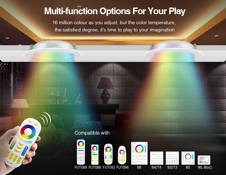 DOWNLIGHT LED RGB+CCT 12W 1056LM 120º IP20 REDONDO BLANCO