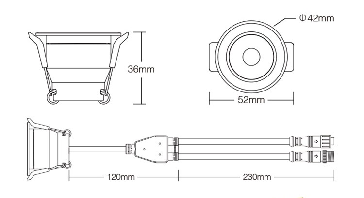 DOWNLIGHT MI-LIGHT LED RGB+WW 3W 250lm 12VDC 36º IP66
