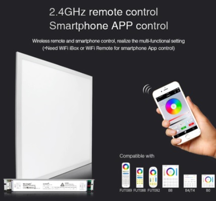 [PNL-60X60-40W-MI] PANEL 60X60 RGB+CCT 40W 2800lm 2700-6500ºK+RGB UGR<19 2.4GHz MI-LIGHT