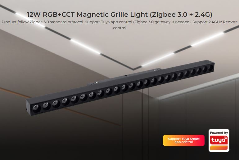 [FC-MAG-MI-MG5-12N-ZL] LAMPARA LINEAL CARRIL MAGNETICO 48V MiBOXER RGB+CCT 12W 900lm 436mm MULTIPUNTO 24*0.5W