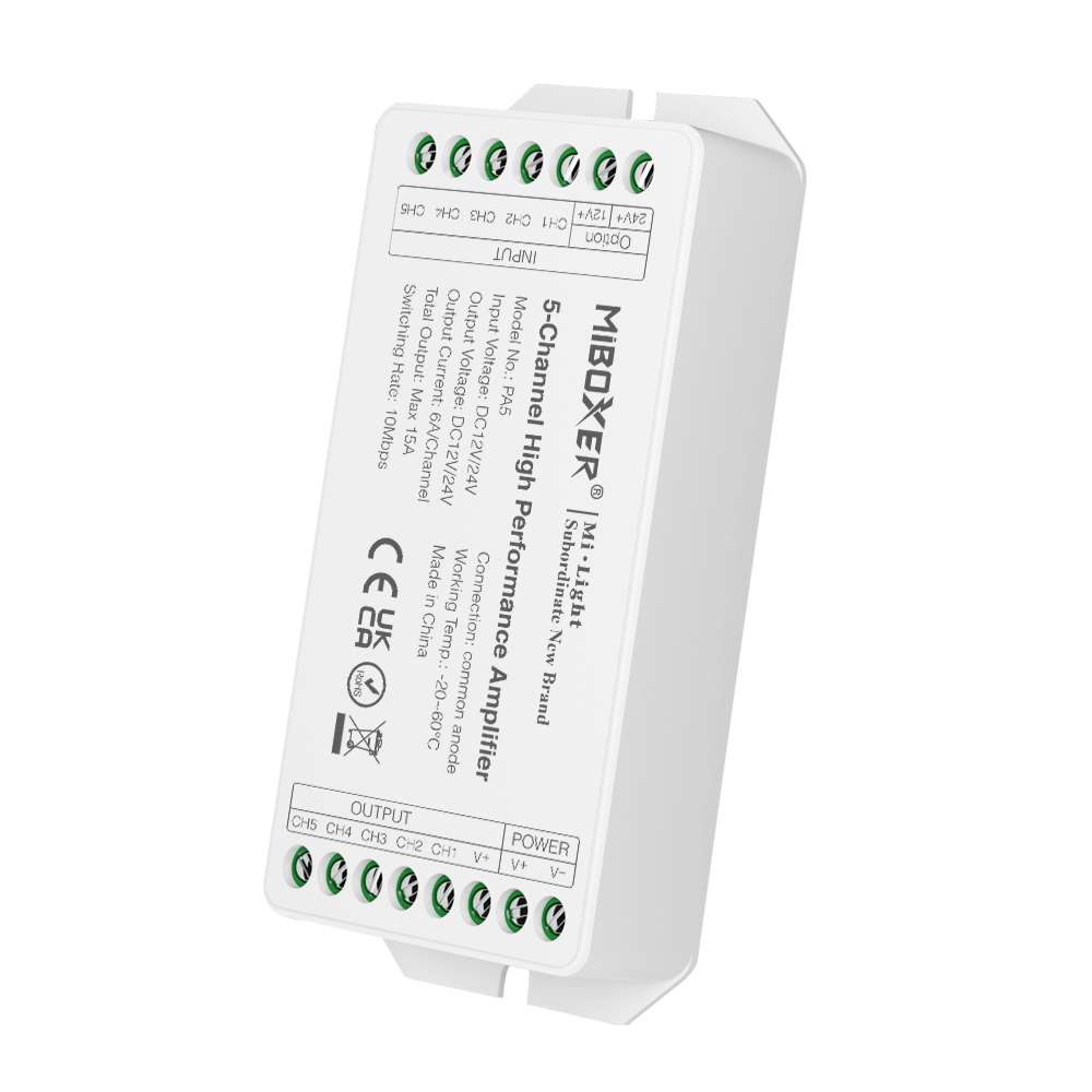 AMPLIFICADOR 16A 12-24V 5 CANALES MI-LIGHT