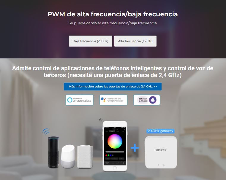 CENTRALITA FUT037S+ MI-LIGHT 2.4GHz 3EN1 (RGB/RGBW/RGBCCT) 12A MAX 6A/CH DC12V-24V