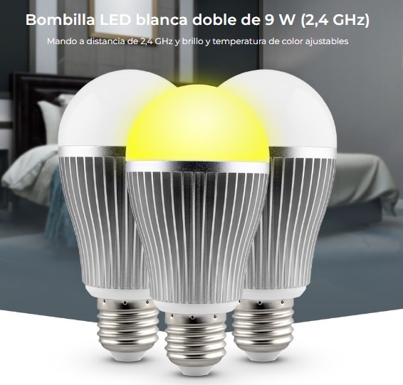 BOMBILLA LED E27 9W WW+WH MI-LIGHT WiFi