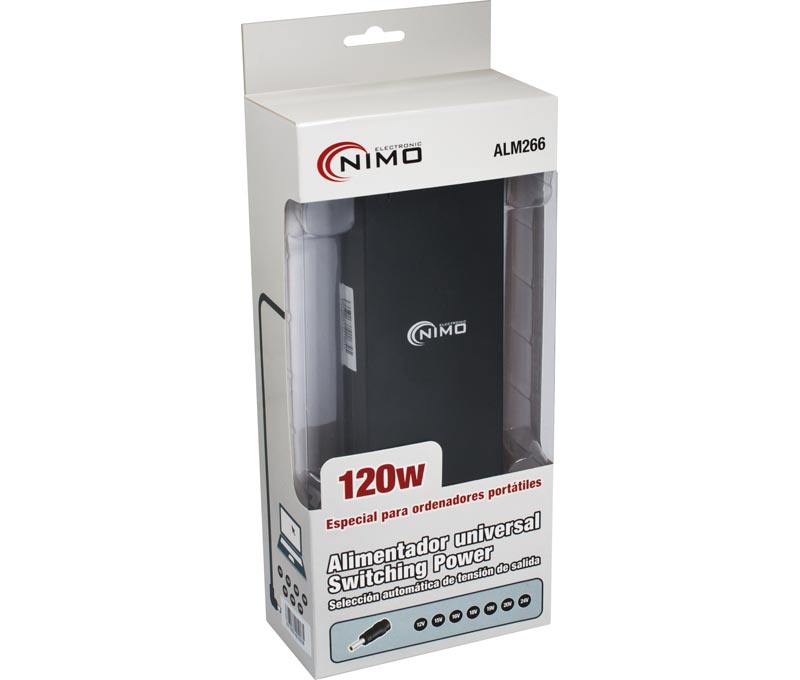 [DC-PC-120W] TRANSFORMADOR UNIVERSAL PARA PORTATIL 120W 12-24VDC NIMO
