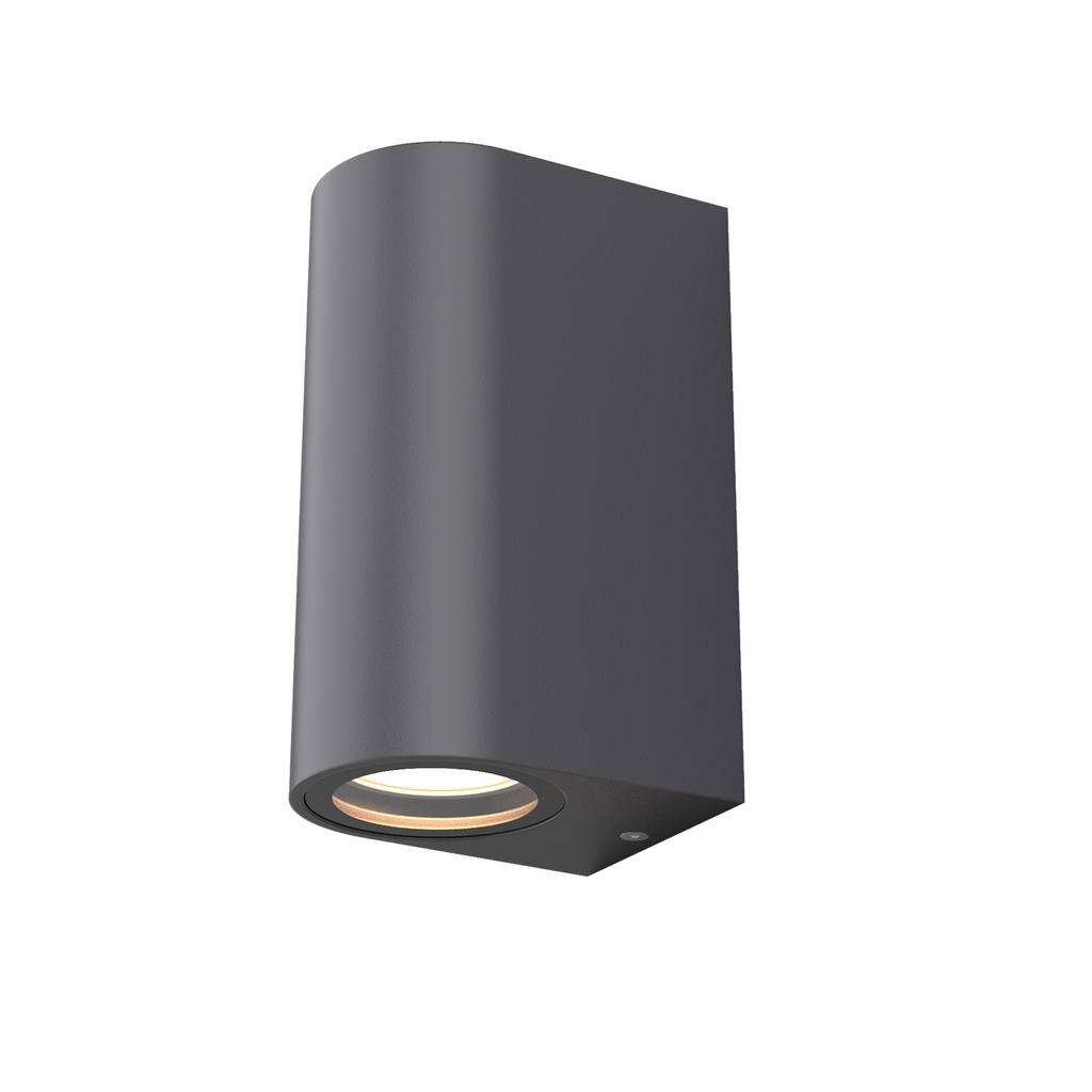 [APL-GL-EX-RD-DUO-AN] APLIQUE DE PARED EXTERIOR REDONDEADO 2XGU10 GRIS METALIZADO OSRAM LUXPOINT®