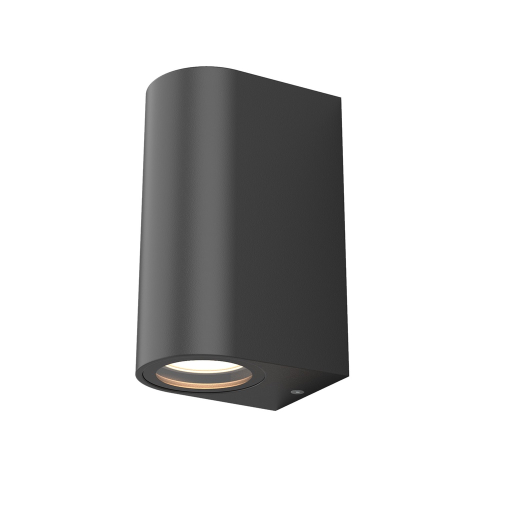 [APL-GL-EX-RD-DUO-BL] APLIQUE DE PARED EXTERIOR REDONDEADO 2XGU10 NEGRO OSRAM LUXPOINT®